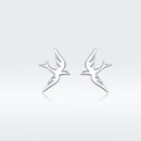 925 Sterling Silver Earrings 0.7*1.2cm for Women