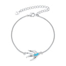 925 Sterling Silver Synthetic Opal Bracelet with White Gold Plating