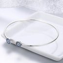 925 Sterling Silver Bracelet with Outer Diameter 6cm and Wall Thickness 0.2cm for Women