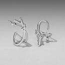 925 Sterling Silver Earrings for Women - Size 2.0*0.8 cm - Plated White Gold