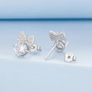 925 Sterling Silver Earrings with CZ and White Gold Plating for Women