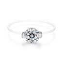 925 Sterling Silver White Gold Plated CZ Ring Size 6 for Women