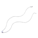 925 Sterling Silver and Platinum Plated Translucent Opal Necklace, 43.5cm Adjustable Chain, for Women
