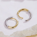 925 Sterling Silver Earrings for Women - 1.3x0.2cm, Plated White Gold
