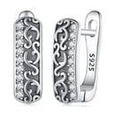 925 Sterling Silver Earrings with Pavé Setting CZ - 1.3m x 0.5m for Women