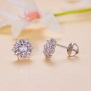 925 Sterling Silver 5.0mm Moissanite Earrings with CZ, 1.0cm for Women