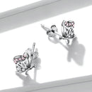 925 Sterling Silver Earrings with CZ in Pavé Setting