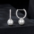 925 Sterling Silver Moissanite 0.15 Carat Earrings with Quality Shell Pearl for Women