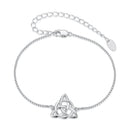 925 Sterling Silver White Gold Plated Bracelet with Length 15+6cm for Women