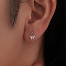 925 Sterling Silver White Gold Plated Earrings with CZ