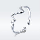 925 Sterling Silver Platinum Plated 0.1cm Ring for Men