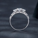 925 Sterling Silver Moissanite Pavé Setting Ring Size 6 for Women