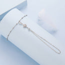925 Sterling Silver White Gold Plated CZ Bracelet 15+6cm for Women
