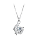 925 Sterling Silver Moissanite White Gold Plated Necklace for Women, Length 40+5cm