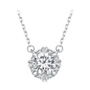 925 Sterling Silver Moissanite 1.0 Carat Necklace with Pavé Setting for Women