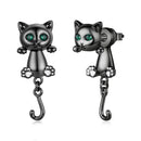 Brass & S925 Silver Earrings | 2.8*1.1cm | White Gold Plated with Pavé Setting CZ for Women