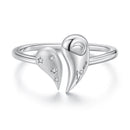 925 Sterling Silver 1.1cm White Gold Plated CZ Pendant Ring