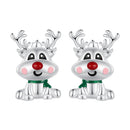 925 Sterling Silver Enamel Earrings 12x9mm