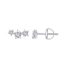 925 Sterling Silver Moissanite 0.01 Carat Earrings Size 4*9mm for Women
