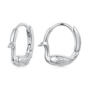 925 Sterling Silver Plated White Gold Hoop Earrings for Women