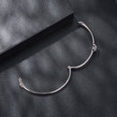 925 Sterling Silver Moissanite & CZ Bracelet Size 17 for Women
