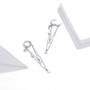 925 Sterling Silver Earrings with Plated Platinum and Pavé Setting CZ, Size 6.5cm