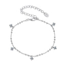 925 Sterling Silver & Moissanite Bracelet for Women - 15+6cm, Plated White Gold