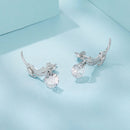 925 Sterling Silver White Gold Plated CZ Earrings 1.6x1.7cm for Women