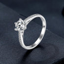 925 Sterling Silver Moissanite & CZ Ring Size 6 for Women