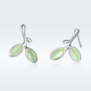 925 Sterling Silver Earrings with Synthetic Opal 1.5*1.3cm