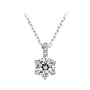 925 Sterling Silver Moissanite Plated Platinum Necklace for Women, 6.5mm, Style L, 400mm Length