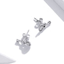 925 Sterling Silver & Oxidized Silver Earrings for Women - 1.3*0.6cm