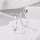925 Sterling Silver Brass Earrings with White Gold Plating 1.4cm for Women