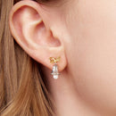 925 Sterling Silver Earrings with Synthetic Pearl, 1.7*0.9cm for Women