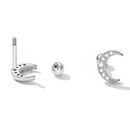 925 Sterling Silver Earrings with Pavé Setting CZ, 0.8*0.6cm for Women