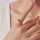 925 Sterling Silver White Gold Plated Transparent Glass Turtle Ring