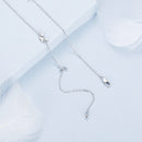 925 Sterling Silver Adjustable Necklace with White Gold Plating