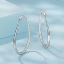 925 Sterling Silver Earrings for Women - 2.9x0.2cm, Plated White Gold, Style L