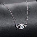 925 Sterling Silver Moissanite Necklace 40+5cm in Length for Women