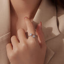 925 Sterling Silver Snowflake Ring with Pavé CZ in White Gold for Women