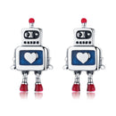 925 Sterling Silver 1.3cm Oxidized Enamel Earrings for Women