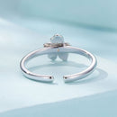 S925 Sterling Silver Enamel Plated Platinum Ring