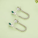 925 Sterling Silver Earrings with CZ in White Gold Plating