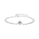 925 Sterling Silver 0.50 Carat Moissanite Bracelet for Women - 15+6cm - Plated White Gold