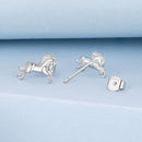 925 Sterling Silver Earrings 0.9*1.3cm with White Gold Plating for Women