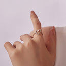 925 Sterling Silver Oxidized Silver Heart Ring for Women