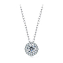 925 Sterling Silver Moissanite Necklace 40+5cm with Pavé Setting for Women
