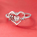 925 Sterling Silver Heart-shaped CZ Ring for Women