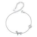 925 Sterling Silver & Plated White Gold Bracelet 15+6cm for Women