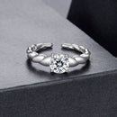925 Sterling Silver Moissanite 0.65 Carat Ring for Women Size E